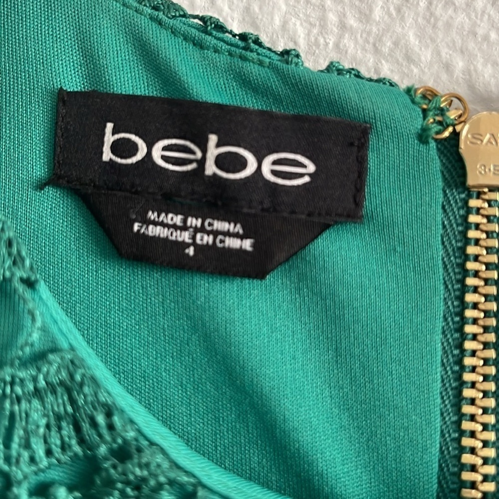 Bebe Ladies Dressy Sleeveless Mid-Calf Lace Dress Green Size 4 - Picture 12 of 13